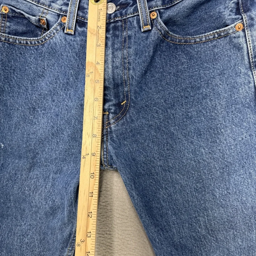 Levis 505 Jeans Mens‎ Sz 30x32 (28x30) Blue Distressed Faded Workwear Dark Denim
